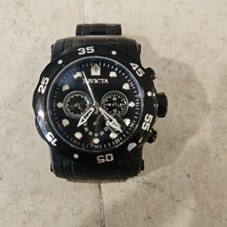 Invicta Pro Diver Chronograph Watch – Black Stainless Steel – Needs Battery