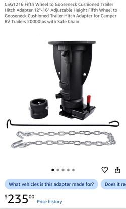 Gooseneck adapter - used for one trip