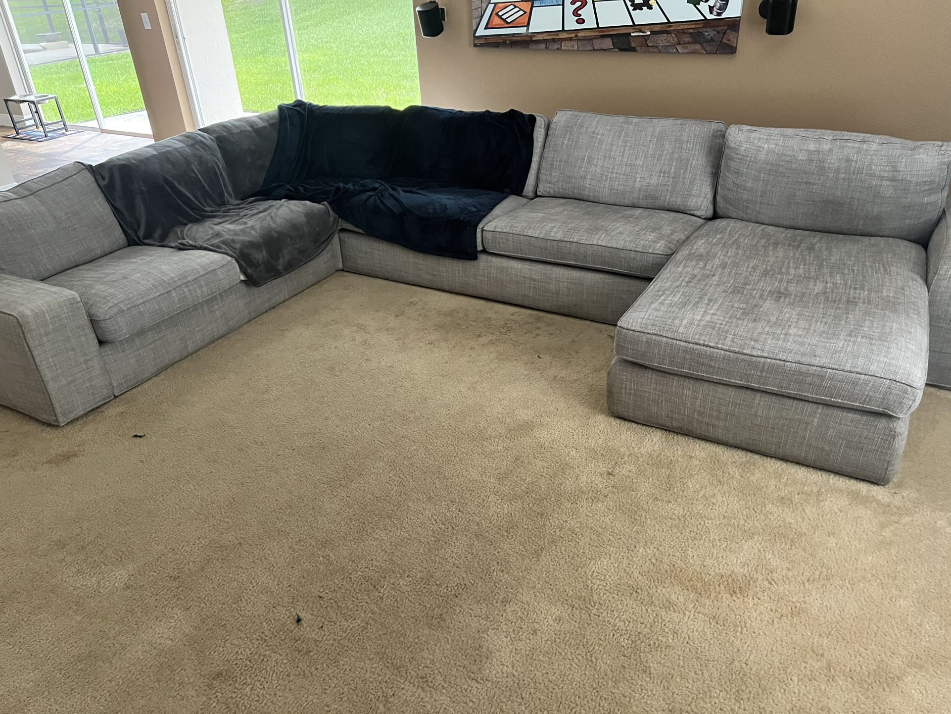 Micro Fabric Square Sectional . PRICED TO MOVE