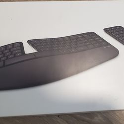Wireless Ergonomic Keyboard With Mouse And External Number Pad
