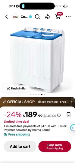 Portable washer no hook up’s needed 26 lbs capacity