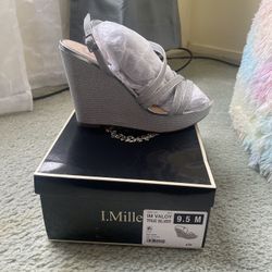 Silver Wedge Sandal