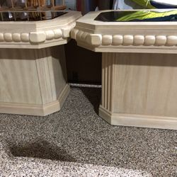 End Tables Glass & Wood (2)