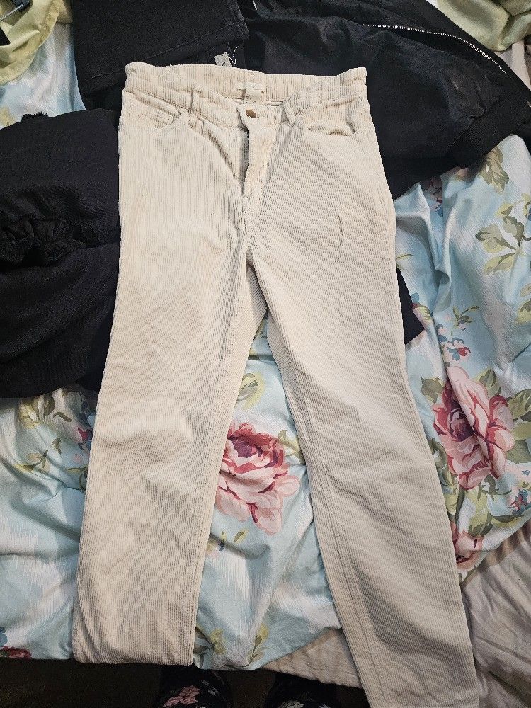 H&M COURDOROY Jeans Size 8, Beige
