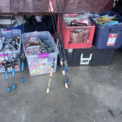 Tons Of Boxes Of Fishing Baits And Lures And Fishing Pull As Well
