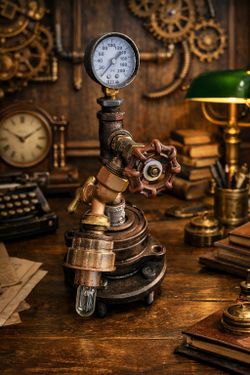 Steampunk Plumming Dimmable Desk Light