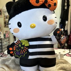 Giant Hello Kitty Plush Toy Halloween Greeter Black Cat 20 inch New with Tag