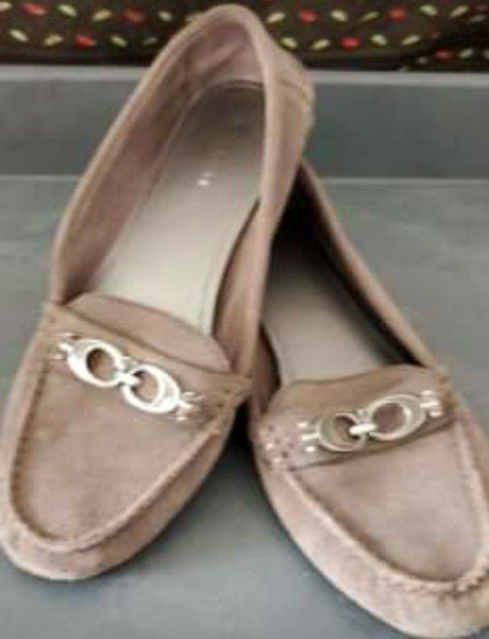 Coach Fortunata Canvas Loafers & Moccasins Grey Leather