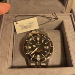 Zodiac Super Sea Wolf Automatic Diver Stainless Steel Watch Swiss Made 