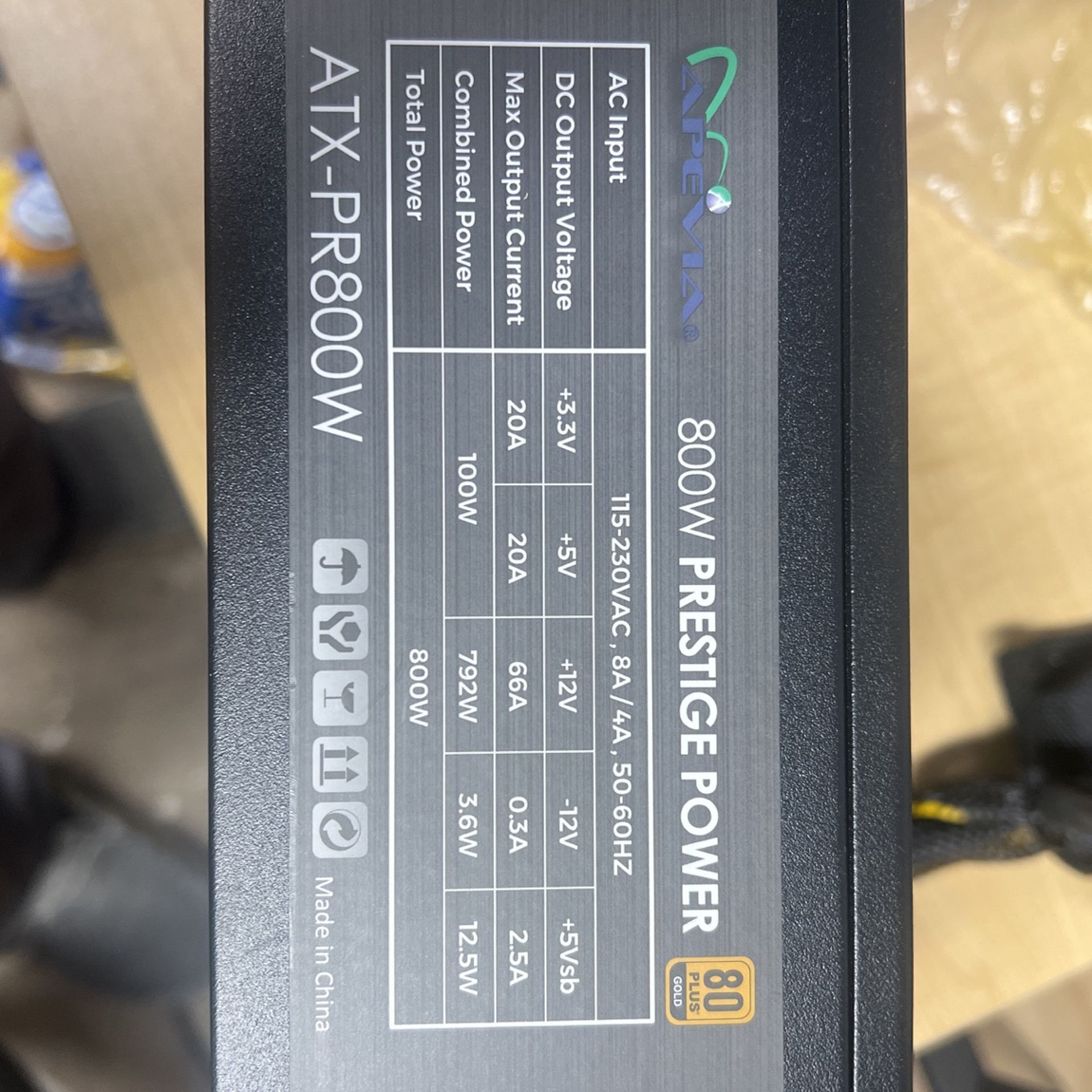 Apevia ATX-PR800W Prestige 800W 80+ Gold Power Supply