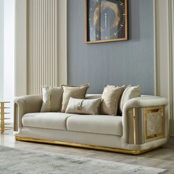 Elegance Stationary Sofa - Cream
