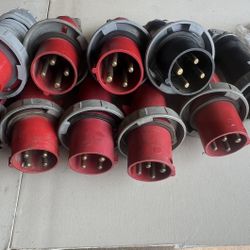 Nine Hubbell  Male Plug Ends ,  One Arrow Hart  Male Plug End