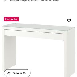 MALM Vanity table, white, 47 1/4x16 1/8 "