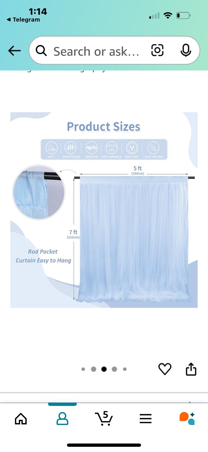 Baby blue Tulle Back Drop “5x7”