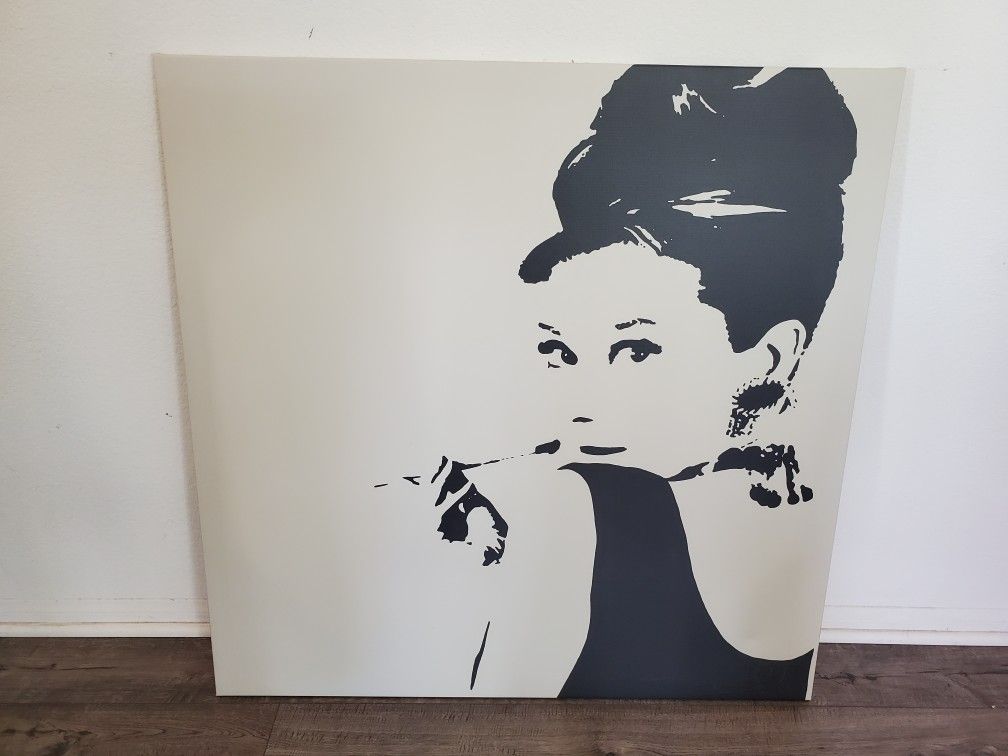 IKEA PJATTERYD Audrey Hepburn Canvas Print 35" x 35" 90 X 90CM by Phil Handsley