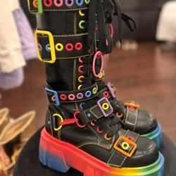 Dolls Kill Rainbow Boots