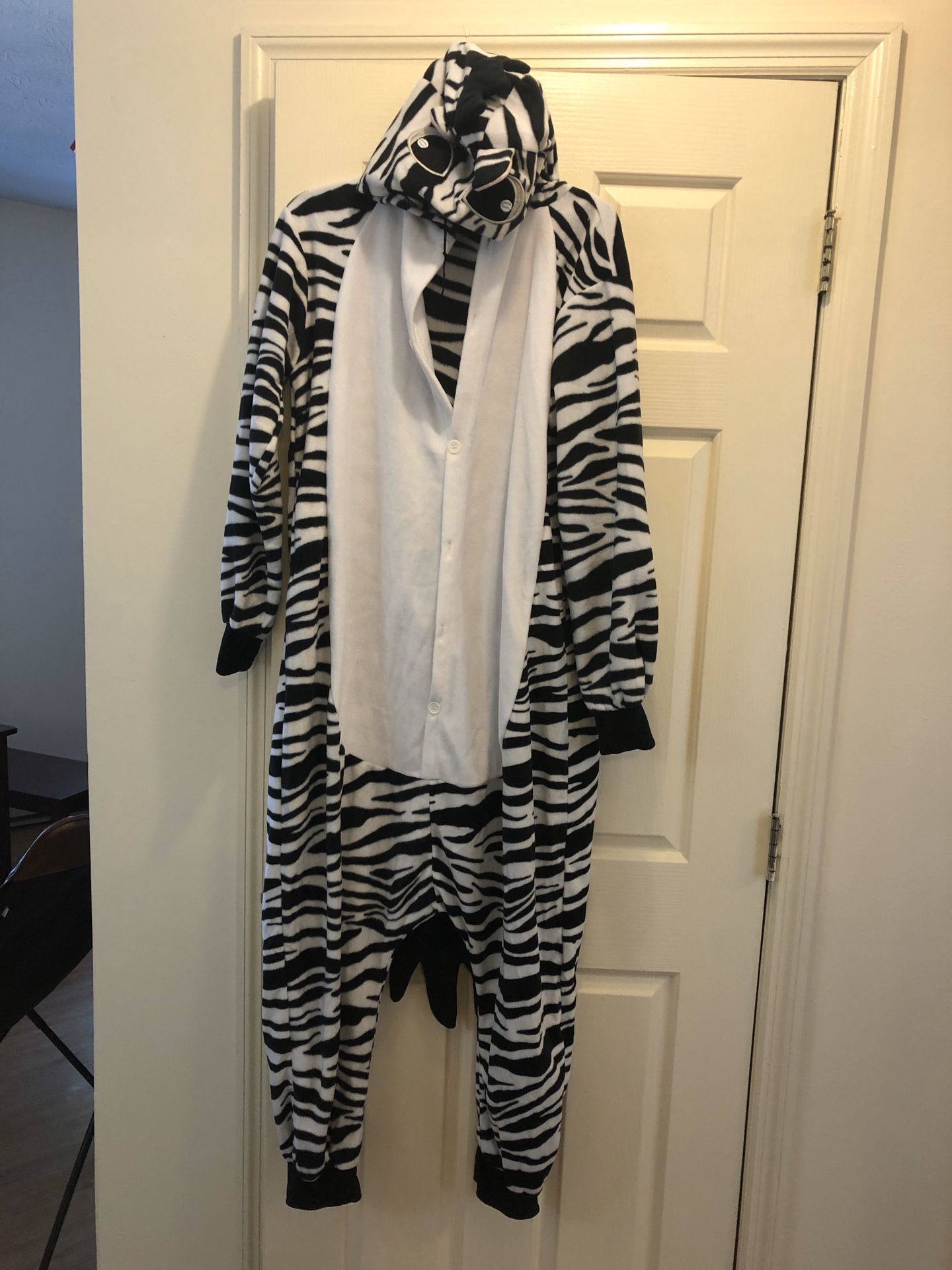 Zebra onesie. Adult size