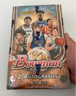 2025/26 Bowman Basketball NBA/NCAA Hobby Box 2 Autographs Per Box NEW/SEALED