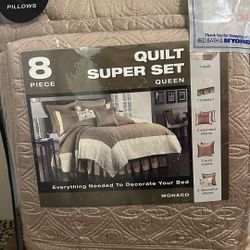8 Piece Queen Quilt Set New