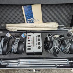 Novatron VR 440 And Set Of 4 Strobes With Stands And Umbrellas 