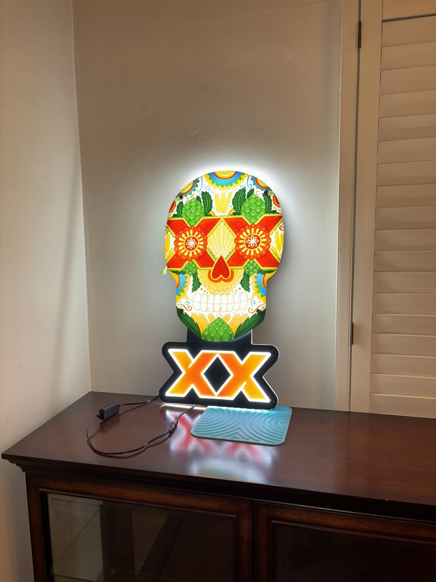 Dos Equis Skull LED Bar Sign