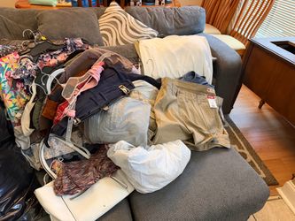Women’s clothes, men’s shorts and shoes