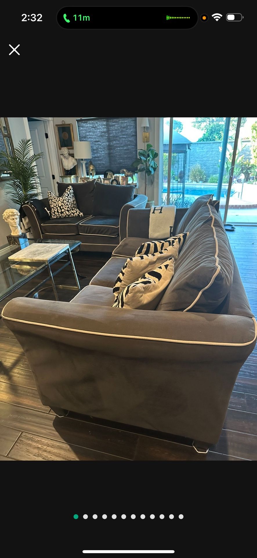 2 Piece Set Couch With Temperpedic Mattress 