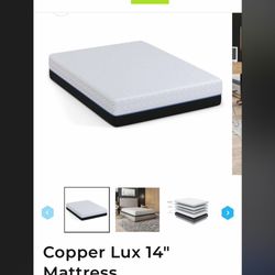Queen Size 14 Inch Copper Lux Brand New Luxury Model Mattress Super Nice For Cheaper