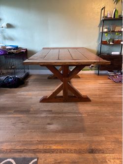 Wood farm dining room table - SE PDX