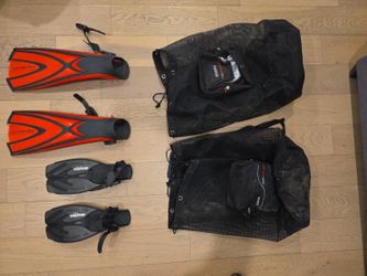 Scuba & Snorkeling Gear Bundle – Fins + Mares Mesh Bags