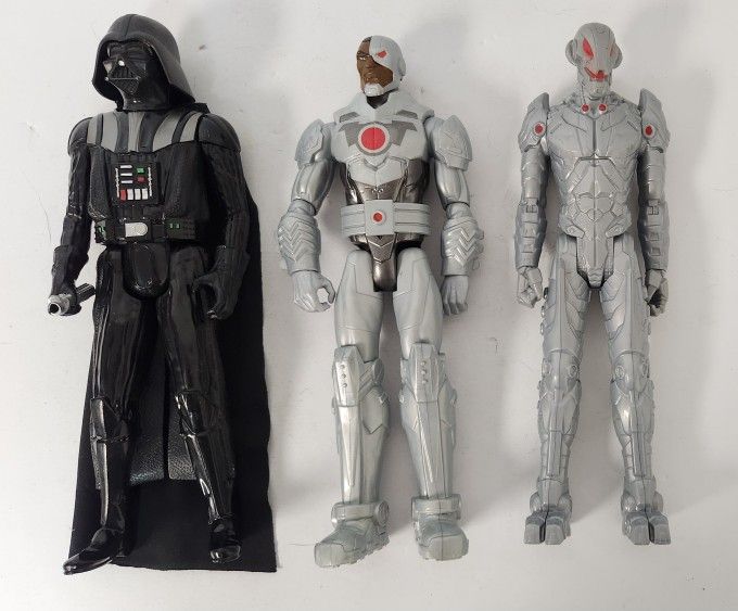 Lot of 3 Action Heros - Batman Cyborg 2015, Ultron Titan 2015, Star Wars Darth Vader 2013