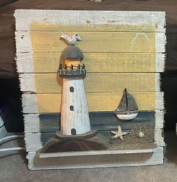 3D Lighthouse Beach Art
