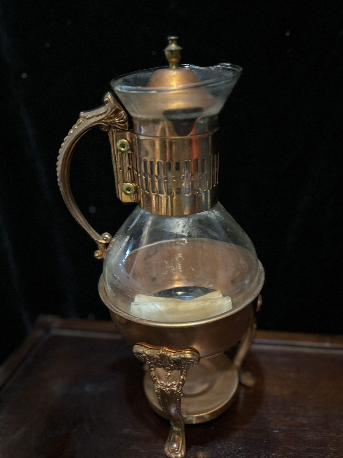 Vintage Copper And Glass Decanter