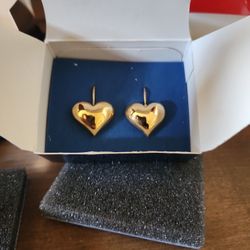 Golden Heart Ear Rings