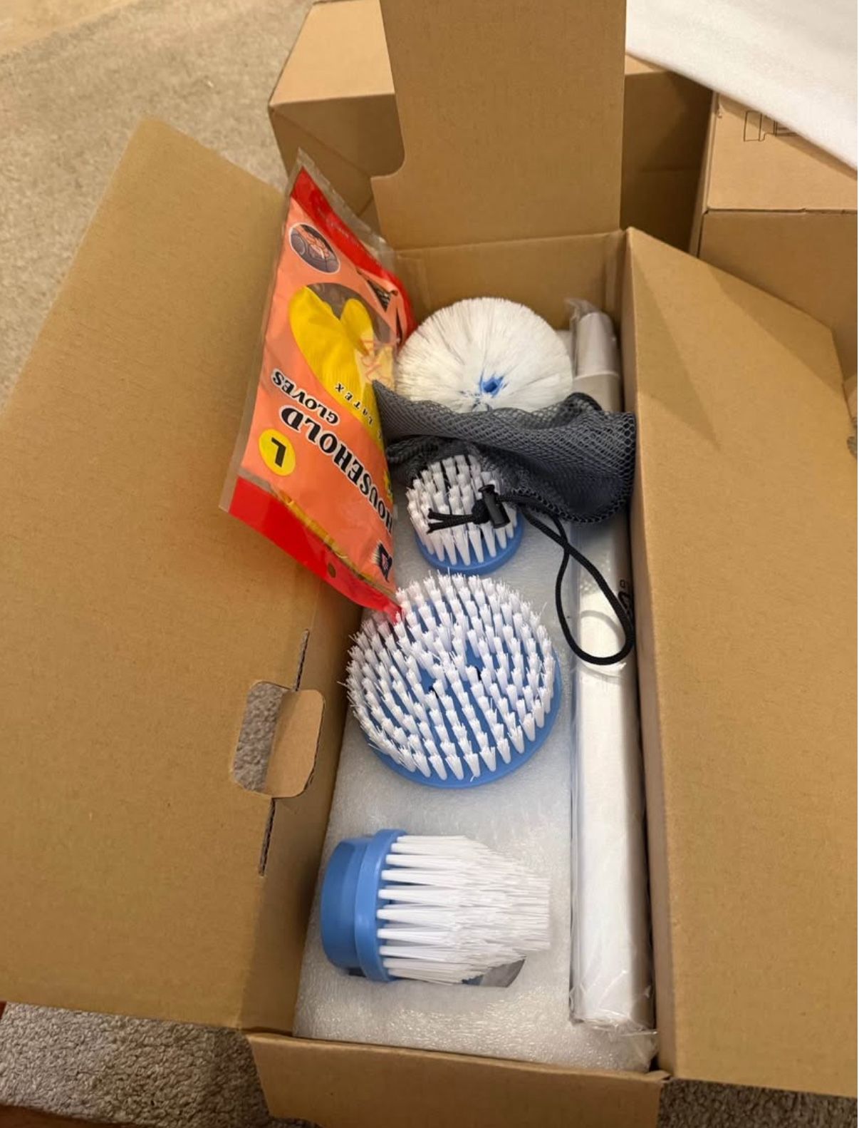 Electric Spin Scrubber, Dreazu Electric Cleaning Brush with 5 Replaceable Brush Heads & 2 Speeds, 4 Adjustable Size Spin Scrubber for Bathroom, Bathtu