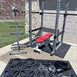 Rack/bench/bar/weights/tree/extras 