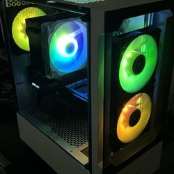 White RTX 4070 ti super tempered glass gaming /edit PC