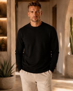 Phenix Men’s Large Black 100% Cashmere Crewneck Sweater