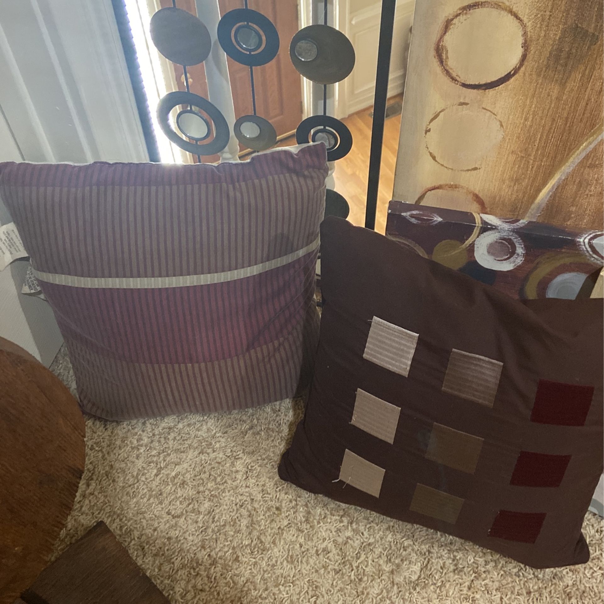 Home Room Decor Pillows Brown Tan Burgundy