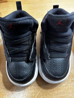 Jordan Kids Mid-Top Sneakers Black Red -Size 6C