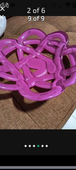 Kosta Boda Pink Glass Basket Bowl – Anna Ehrner Art Glass Centrepiece, Sweden few blemishes as shown in last pics!