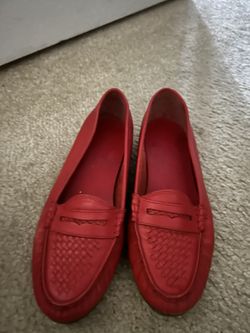 Red Leather Flats