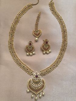 Bridal Necklace Set Brand New 22k Plated