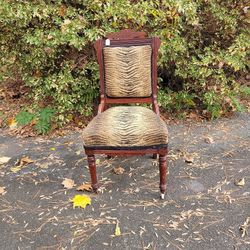Vintage Chair Enhanced With Tiger Print