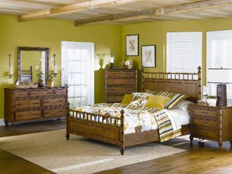 Faux Bamboo Carved Wooden Bedroom set (Bed not included)
