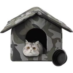 FURBULOUS Collapsible Cat House for Cats and Puppies, Pet Shelter Outdoor Waterproof, Cold and Windproof, Scratch-proof, Easy to Assemble, Litter Cat 