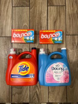 Detergent Tide Downy and dryer sheets All For $35