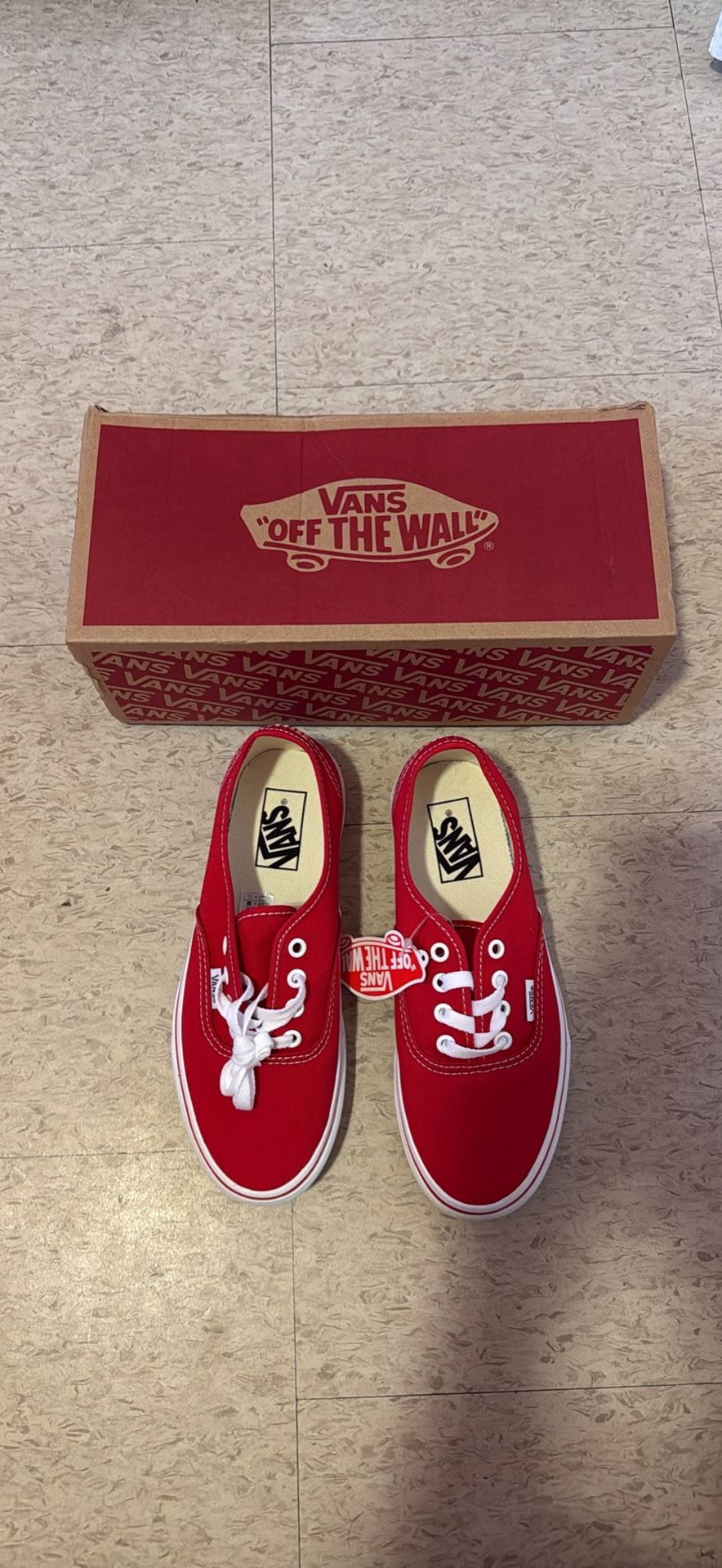 Red Vans (New in the box, 7.5)