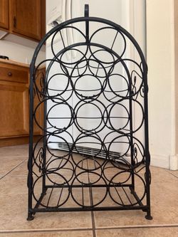 Vintage Mid Century Iron 14 Bottle Wine Rack made in Mexico