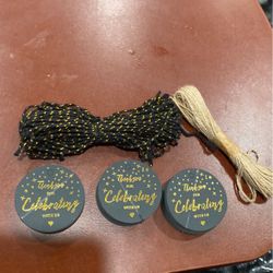 Thank You Tags,100Pcs Black Paper Gift Tags with 100 Feet Jute String for Wedding Birthday Baby Shower Party Favors